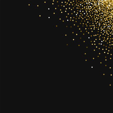 Altın glitter sağ üst degrade siyah yuvarlak altın glitter ile yuvarlak radyant arka plan