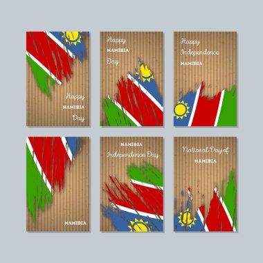 Namibya vatansever kartları Milli Günü ifade fırça darbesi kraft ulusal bayrak renk için