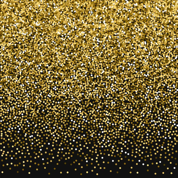 Paillettes rondes en or Dégradé supérieur avec paillettes rondes en or sur fond noir Superbe vecteur — Image vectorielle