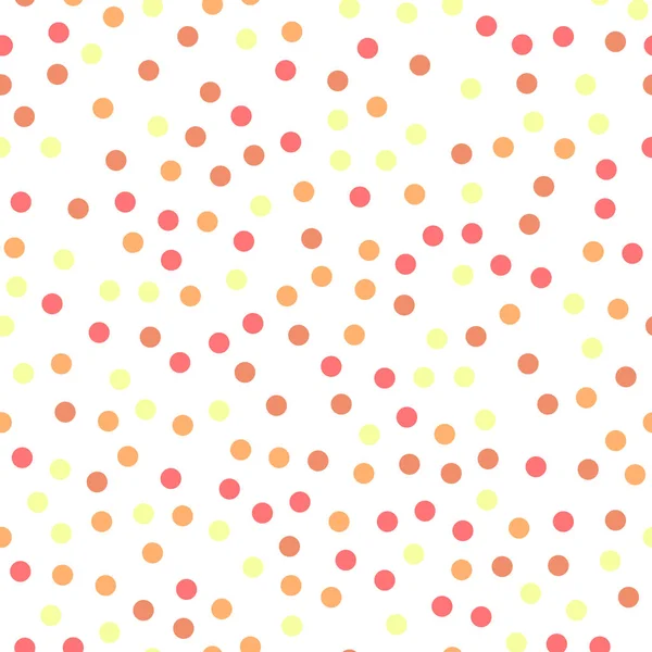 Färgglada prickar sömlösa mönster på vit 21 bakgrund symmetriska klassiska färgglada prickar — Stock vektor
