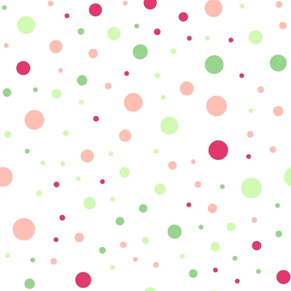 Pois colorés motif sans couture sur fond blanc 20 Pois colorés classiques idéaux — Image vectorielle