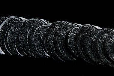 Beyaz sabun doku şaşırtıcı beyaz köpük siyah arka planda el yapımı hipster köpük doku