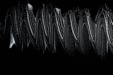 Beyaz sabun doku siyah arka planda el yapımı hipster köpük doku soyut temiz beyaz köpük