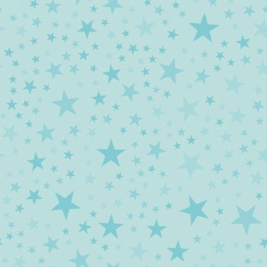 Turkuaz seamless modeli üzerinde açık mavi renkli mükemmel rastgele dağılmış sonsuz yıldız