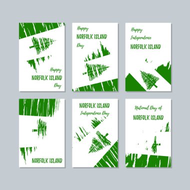 Norfolk Adası vatansever kartları Milli Günü ifade fırça darbesi ulusal bayrak renk için