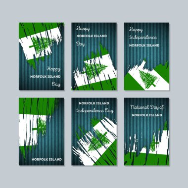 Norfolk Adası vatansever kartları Milli Günü ifade fırça darbesi ulusal bayrak renk için