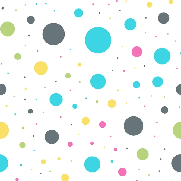 Färgglada prickar sömlösa mönster på vit 10 bakgrund Awesome klassiska färgglada prickar — Stock vektor