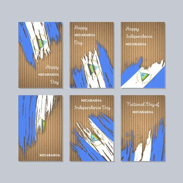 Nikaragua vatansever kartları Milli Günü ifade fırça darbesi kraft ulusal bayrak renk için