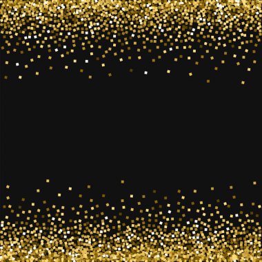 Siyah arka planda fantastik vektör çizim altın glitter ile altın glitter sınırları