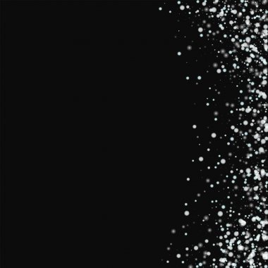 Şaşırtıcı düşen kar soyut sağ kenarlık siyah arka plan üzerine şaşırtıcı yağan kar