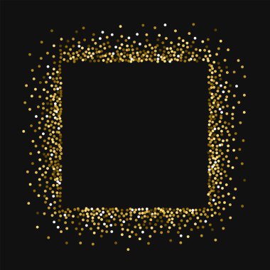 Yuvarlak altın yaldızlı Pırıltı Meydanı soyut karmaşa. Siyah arka planda yuvarlak altın parıltısı. Takdire şayan.