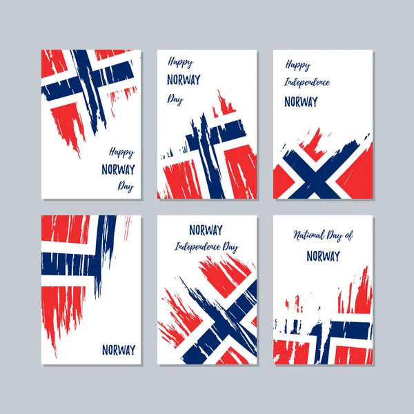 Norveç Milli Günü ifade fırça darbesi beyaz Milli bayrak renk için vatansever kartları