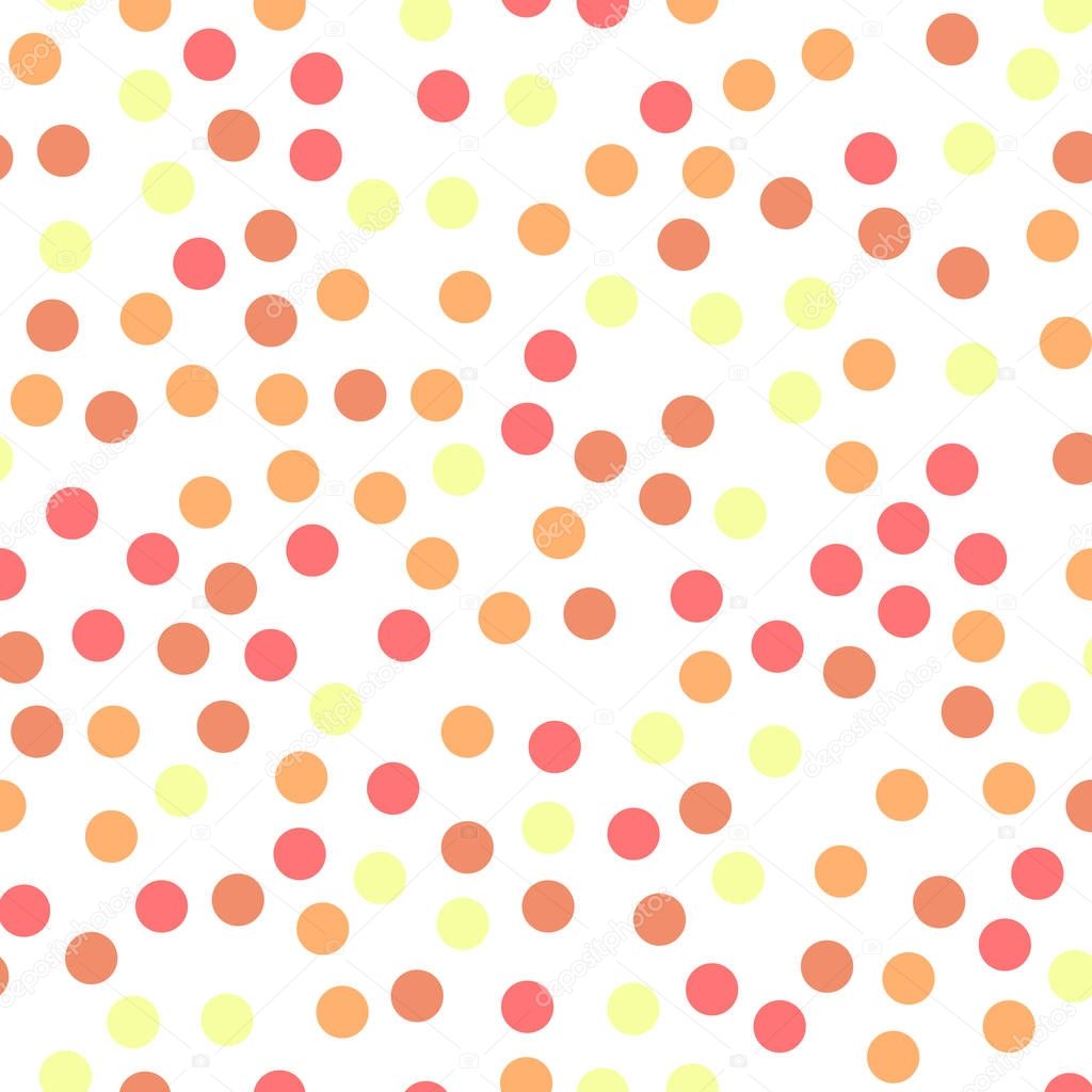 Colorful polka dots seamless pattern on white 21 background Interesting classic colorful polka dots