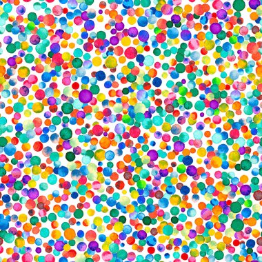 Watercolor confetti seamless pattern Hand painted actual circles Watercolor confetti circles clipart