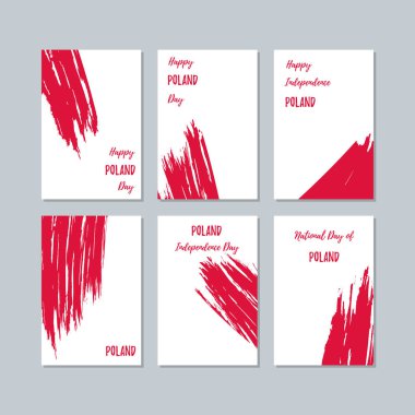 Milli Günü ifade fırça darbesi ulusal bayrak renk beyaz Polonya vatansever kartları