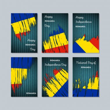 Romanya Milli Günü ifade fırça darbesi kara günü ulusal bayrak renklerde için vatansever kartları