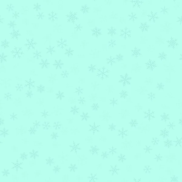 Flocon de neige bleu motif sans couture sur fond de Noël turquoise Chaotique dispersé bleu — Image vectorielle