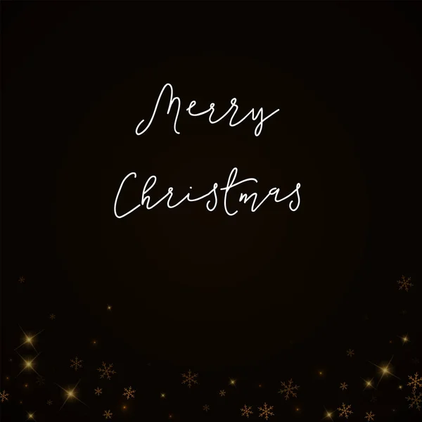 Joyeux Noël carte de souhaits Fond de neige étoilé clairsemé Neige étoilée clairsemée sur brun — Image vectorielle