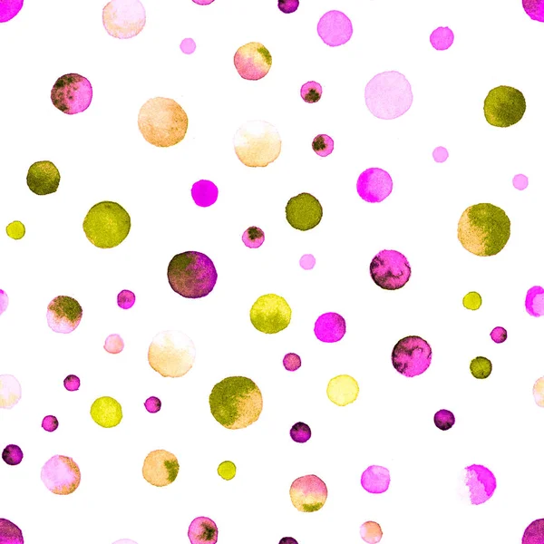 Suluboya konfeti seamless modeli el güzel daireler suluboya konfeti boyalı.