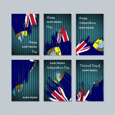 Saint Helena vatansever kartları Milli Günü ifade fırça darbesi ulusal bayrak renk için