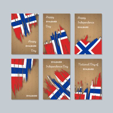 Svalbard vatansever kartları Milli Günü ifade fırça darbesi kraft ulusal bayrak renk için
