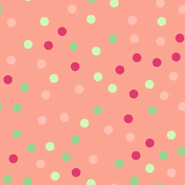 Kleurrijke polka dots naadloze patroon op helder 20 achtergrond Charming klassieke kleurrijke polka dots — Stockvector