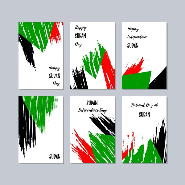 Sudan vatansever kartları Milli Günü ifade fırça darbesi beyaz Milli bayrak renk için