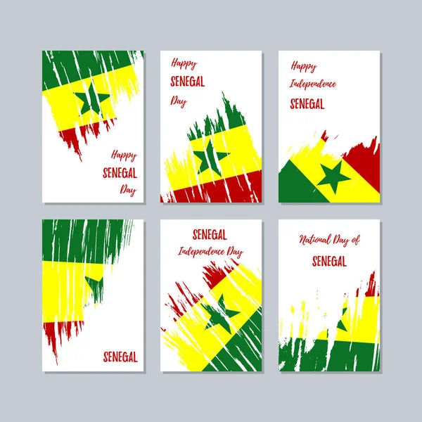 Senegal Milli Günü ifade fırça darbesi beyaz Milli bayrak renk için vatansever kartları