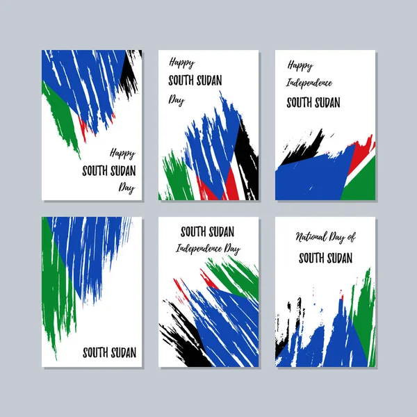 Güney Sudan vatansever kartları Milli Günü ifade fırça darbesi ulusal bayrak renk için