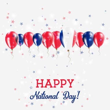 Fransa Bağımsızlık günü vatansever Poster Mutlu Bağımsızlık günü kartı Fransa ile köpüklü bayraklar