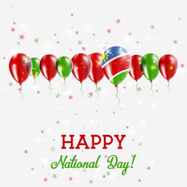 Namibya Bağımsızlık günü pırıl pırıl vatansever Poster Mutlu Bağımsızlık günü kartı Namibya bayraklı