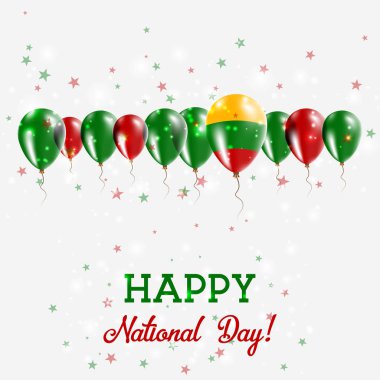 Litvanya Bağımsızlık günü pırıl pırıl vatansever Poster Mutlu Bağımsızlık günü kartı Litvanya ile