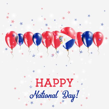 Sint Maarten Bağımsızlık günü pırıl pırıl vatansever Poster Mutlu Bağımsızlık günü kartı Sint ile