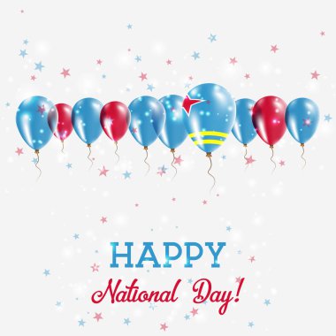 Aruba Bağımsızlık günü pırıl pırıl vatansever Poster Mutlu Bağımsızlık günü kartı Aruba bayrağı ile