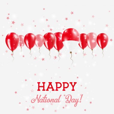 Endonezya Bağımsızlık günü pırıl pırıl vatansever Poster Mutlu Bağımsızlık günü kartı ile Endonezya