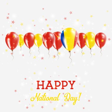 Romanya Bağımsızlık günü pırıl pırıl vatansever Poster Mutlu Bağımsızlık günü kartı Romanya bayraklı