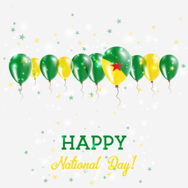 Fransız Guyanası Bağımsızlık günü pırıl pırıl vatansever Poster Mutlu Bağımsızlık günü kartı Fransızca ile