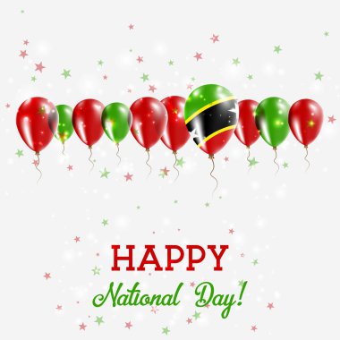 Saint Kitts ve Nevis Bağımsızlık günü pırıl pırıl vatansever Poster Mutlu Bağımsızlık günü kartı ile