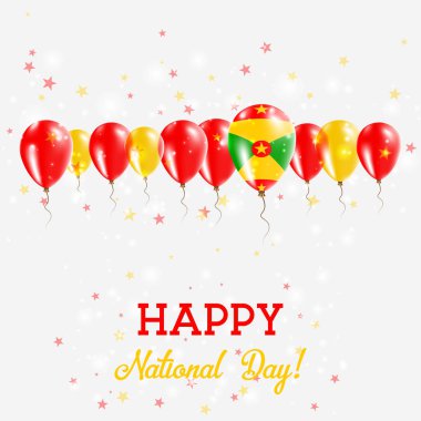 Grenada Bağımsızlık günü pırıl pırıl vatansever Poster Mutlu Bağımsızlık günü kartı Grenada bayrağı ile
