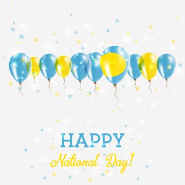 Palau Bağımsızlık günü pırıl pırıl vatansever Poster Mutlu Bağımsızlık günü kartı Palau bayraklı