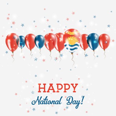 Kiribati Bağımsızlık günü pırıl pırıl vatansever Poster Mutlu Bağımsızlık günü kartıyla Kiribati