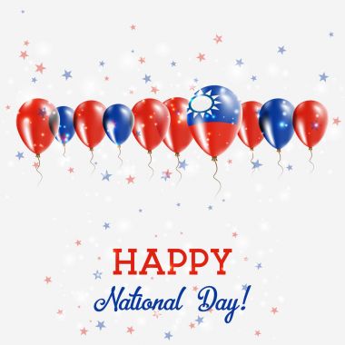 Tayvan Çin'in Bağımsızlık günü pırıl pırıl vatansever Poster Mutlu Bağımsızlık günü kartı