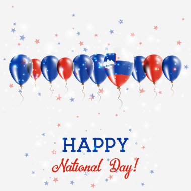 Slovenya Bağımsızlık günü pırıl pırıl vatansever Poster Mutlu Bağımsızlık günü kartı Slovenya ile