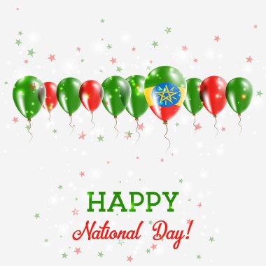 Etiyopya Bağımsızlık günü pırıl pırıl vatansever Poster Mutlu Bağımsızlık günü kartı Etiyopya ile