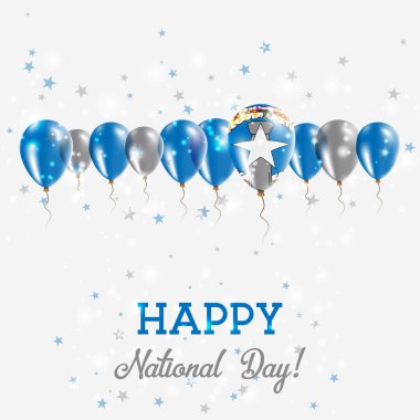 Bağımsızlık günü pırıl pırıl vatansever Poster Mutlu Bağımsızlık günü kartı Kuzey Mariana Adaları