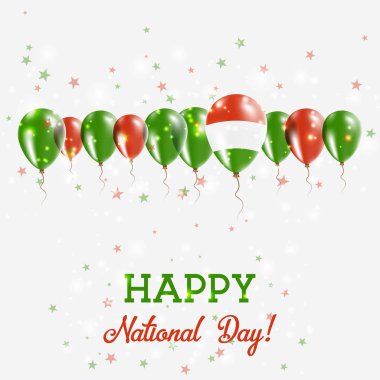 Macaristan Bağımsızlık günü pırıl pırıl vatansever Poster Mutlu Bağımsızlık günü kartı Macaristan bayraklı