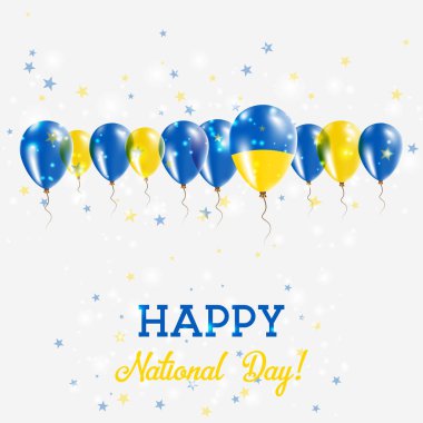 Ukrayna Bağımsızlık günü pırıl pırıl vatansever Poster Mutlu Bağımsızlık günü kartı Ukrayna bayraklı