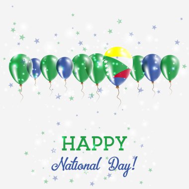 Komor Bağımsızlık günü pırıl pırıl vatansever Poster Mutlu Bağımsızlık günü kartı Komor Adaları bayraklı