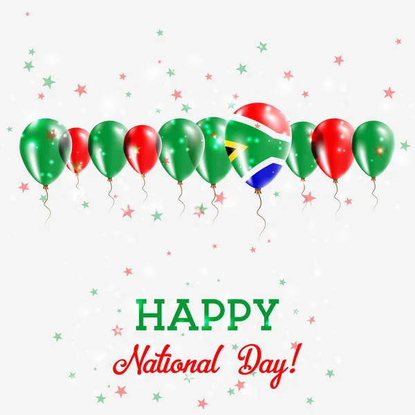 Zuid-Afrika Onafhankelijkheidsdag mousserend patriottische Poster Happy Independence Day Card met Zuid- — Stockvector
