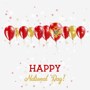 Karadağ Bağımsızlık günü pırıl pırıl vatansever Poster Mutlu Bağımsızlık günü kartı Karadağ ile